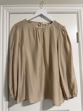 Madewell Women's Long Sleeve Beige Blouse